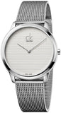 Buy Shop Calvin Klein Minimal White Dial Silver Mesh Bracelet Watch for Men - K3M2112Y USA Online