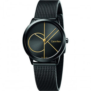 Buy Shop Calvin Klein Minimal Black Dial Black Mesh Bracelet Watch for Women - K3M224X1 USA Online