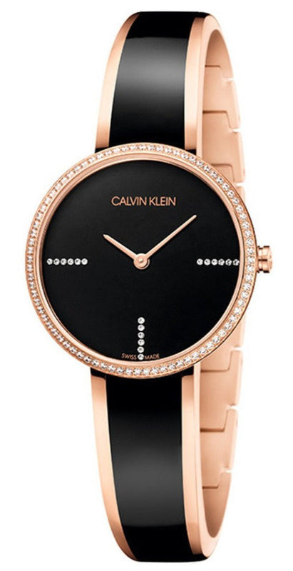 Buy Shop Calvin Klein Seduce Black Dial Two Tone Steel Strap Watch for Women - K4E2NX1S USA Online