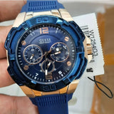 Buy Shop Guess Genesis Quartz Blue Dial Blue Silicone Strap Watch For Men - W1254G3 USA Online