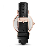 Buy Shop Michael Kors Catlin Rose Gold Crystal Dial Black Leather Strap Watch for Women - MK2376 USA Online