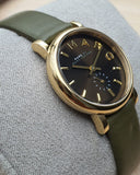 Buy Shop Marc Jacobs Baker Olive Dial Olive Leather Strap Watch for Women - MBM1330 USA Online