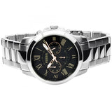 Buy Shop Fossil Grant Chronograph Black Dial Silver Steel Strap Watch for Men - FS4994 USA Online
