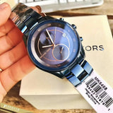 Buy Shop Michael Kors Briar Blue Dial Blue Steel Strap Watch For Women - MK6468 USA Online