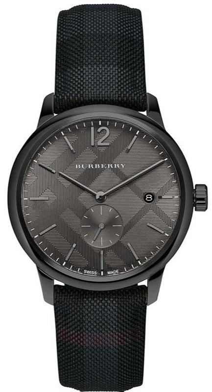 Buy Shop Burberry The Classic Round Horseferry Black Dial Black Leather Strap Watch for Men - BU10010 USA Online