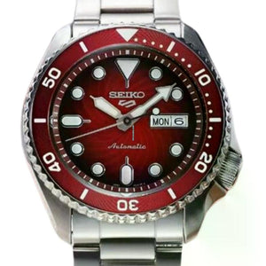 Buy Shop Seiko 5 Sports Mechanical Limited Edition Red Dial Silver Steel Strap Watch For Men - SRPK63K1 USA Online