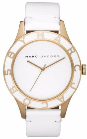 Buy Shop Marc Jacobs Blade White Dial White Leather Strap Watch for Women - MBM1098 USA Online