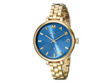 Marc Jacobs Sally Blue Dial Gold Stainless Steel Strap Watch for Women - MBM3366