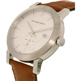 Burberry The City Silver Dial Brown Leather Strap Watch for Men - BU9904