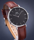 Buy Shop Daniel Wellington Classic Petite St Mawes Black Dial Brown Leather Strap Watch For Women - DW00100181 USA Online