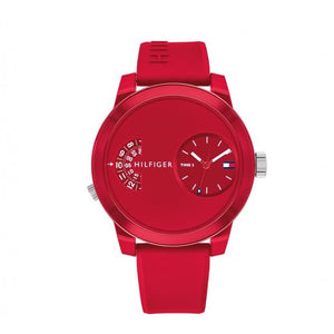 Buy Shop Tommy Hilfiger Denim Red Dial Red Rubber Strap Watch for Men - 1791557 USA Online