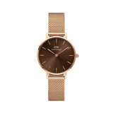 Buy Shop Daniel Wellington Petite Amber Brown Dial Gold Mesh Strap Watch For Women - DW00100476 USA Online