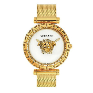 Buy Shop Versace Palazzo Empire Greca White Dial Gold Mesh Bracelet Watch for Women - VEDV00619 USA Online