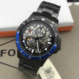 Buy Shop Fossil FB-01 Automatic Skeleton Black Dial Grey Steel Strap Watch for Men - ME3201 USA Online