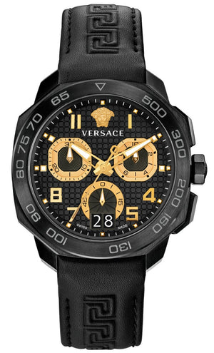 Buy Shop Versace Dylos Chronograph Black Dial Black Rubber Strap Watch for Men - VQC020015 USA Online
