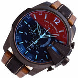 Buy Shop Diesel Mega Chief Quartz Black Dial Two Tone Leather Strap Watch For Men - DZ4305 USA Online