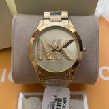 Buy Shop Michael Kors Runway Gold Dial Gold Steel Strap Watch For Women - MK4732 USA Online
