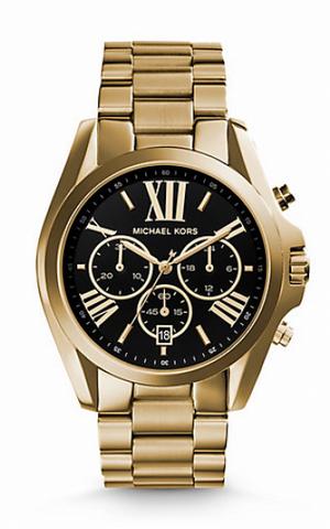 Buy Shop Michael Kors Bradshaw Black Dial Gold Steel Strap Watch for Women - MK5739 USA Online