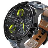 Buy Shop Diesel Big Daddy Chronograph Black Dial Black Leather Strap Watch For Men - DZ7311 USA Online