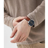 Buy Shop Fossil Neutra Minimalist Moonphase Blue Dial Brown Leather Strap Watch for Men - FS5903 USA Online