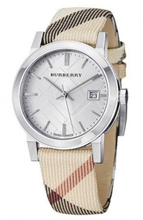Buy Shop Burberry The City White Dial Beige Leather Strap Watch for Women - BU9132 USA Online