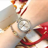 Buy Shop Michael Kors Darci Silver Dial Two Tone Steel Strap Watch for Women - MK3405 USA Online