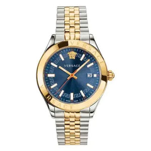 Buy Shop Versace Hellenyium Quartz Blue Dial Two Tone Steel Strap Watch For Men - VEVH00520 USA Online