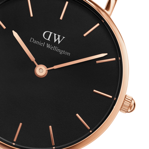 Buy Shop Daniel Wellington Classic Petite Bristol Black Dial Brown Leather Strap Watch For Women - DW00100221 USA Online
