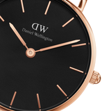 Buy Shop Daniel Wellington Classic Petite Bristol Black Dial Brown Leather Strap Watch For Women - DW00100221 USA Online