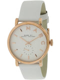 Buy Shop Marc Jacobs Baker White Dial White Leather Strap Watch for Women - MBM1283 USA Online