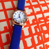 Buy Shop Marc Jacobs Henry White Dial Blue Leather Strap Watch for Women - MBM1238 USA Online