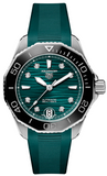 Buy Shop Tag Heuer Aquaracer Professional 300 Automatic Diamonds Green Dial Green Rubber Strap Watch for Women - WBP231G.FT6226 USA Online