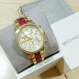 Buy Shop Michael Kors Ritz Chronograph Gold Dial Two Tone Steel Strap Watch For Women - MK6517 USA Online