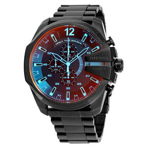 Buy Shop Diesel Mega Chief Chronograph Black Dial Black Steel Strap Watch For Men - DZ4318 USA Online