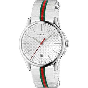 Buy Shop Gucci G Timeless Quartz White DIal White NATO Strap Watch For Men - YA126322 USA Online