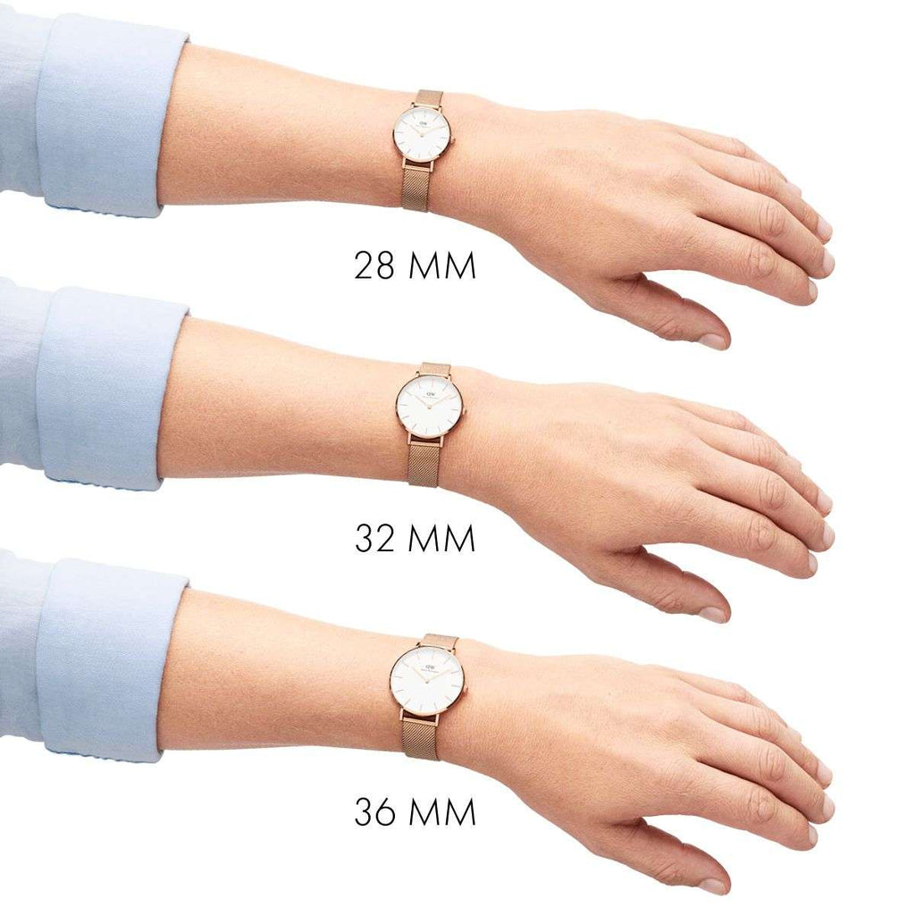 Buy Shop Daniel Wellington Classic Petite White Dial Rose Gold Mesh Bracelet Watch For Women - DW00100219 USA Online