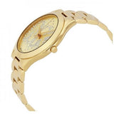 Buy Shop Michael Kors Slim Runway Gold Dial Gold Steel Strap Watch for Women - MK3590 USA Online