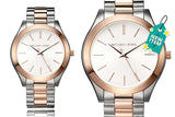 Buy Shop Michael Kors Slim Runway White Dial Two Tone Steel Strap Watch for Women - MK3204 USA Online