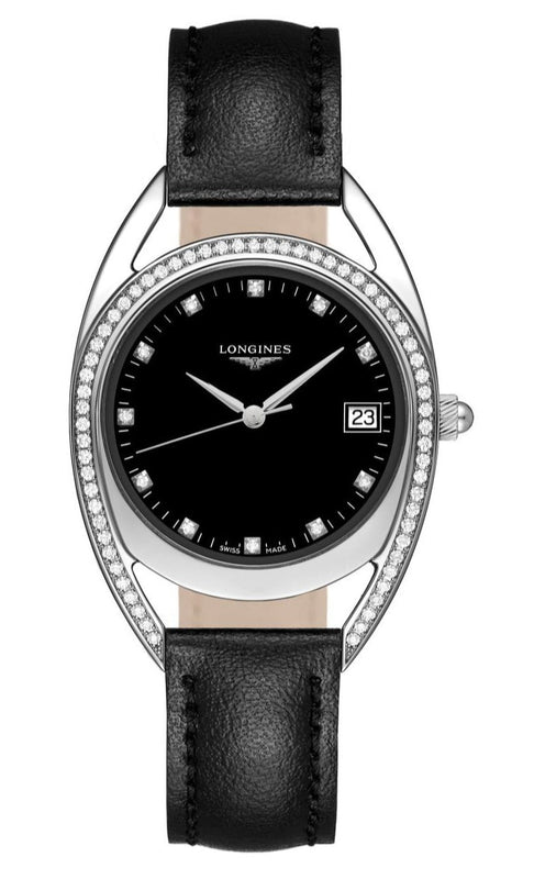 Buy Shop Longines Equestrian Arche Quartz Diamond Black Dial Watch for Women - L6.136.0.57.0 USA Online