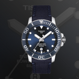 Tissot Seastar 1000 Powermatic 80 Silicium Blue Dial Blue Nylon Strap Watch For Men - T120.407.17.041.01