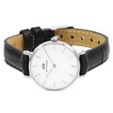 Buy Shop Daniel Wellington Classic Petite Reading White Dial Black Leather Strap Watch For Women - DW00100241 USA Online