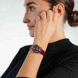 Buy Shop Tissot Carson Premium Lady Maroon Dial Maroon Leather Strap Watch For Women - T122.210.16.373.00 USA Online