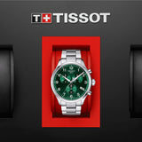 Tissot Chrono XL Classic Green Dial Silver Steel Strap Watch for Men - T116.617.11.092.00