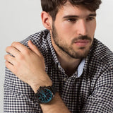 Buy Shop Diesel Mega Chief Chronograph Black Dial Black Leather Strap Watch For Men - DZ4323 USA Online
