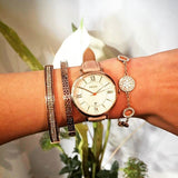 Buy Shop Fossil Jacqueline White Dial Brown Leather Strap Watch for Women - ES3487 USA Online