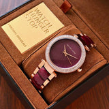 Buy Shop Michael Kors Parker Maroon Dial Two Tone Steel Strap Watch for Women - MK6412 USA Online