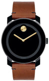 Buy Shop Movado Bold Black Dial Brown Leather Strap Watch For Men - 3600305 USA Online