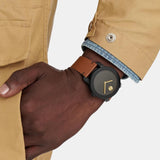 Buy Shop Movado Bold Black Dial Brown Leather Strap Watch For Men - 3600305 USA Online