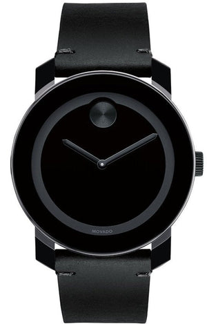 Buy Shop Movado Bold Black Dial Black Leather Strap Watch For Men - 3600306 USA Online
