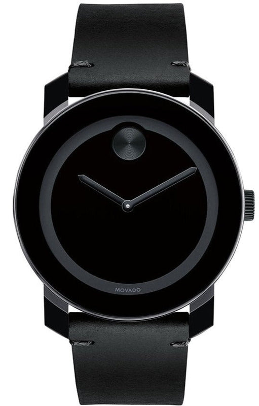 Buy Shop Movado Bold Black Dial Black Leather Strap Watch For Men - 3600306 USA Online